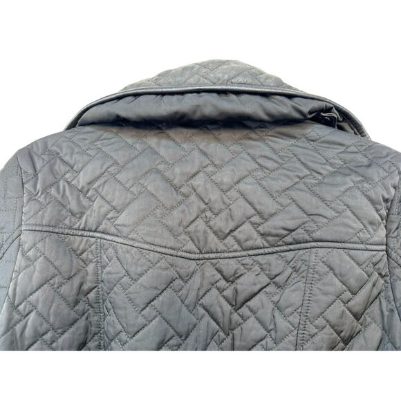 Cole Haan Womens Quilted Jacket Thermore Insulated Lamb Skin Trim Size S Black - Picture 13 of 13